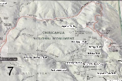 Map of Chiricahua Monument
